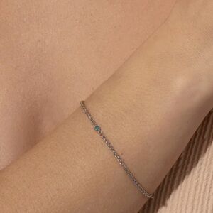 NEW Uncommon James silver precious stone and chain bracelet